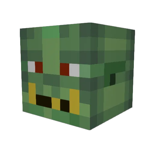 Luntier Minecraft avatar head, 3D render