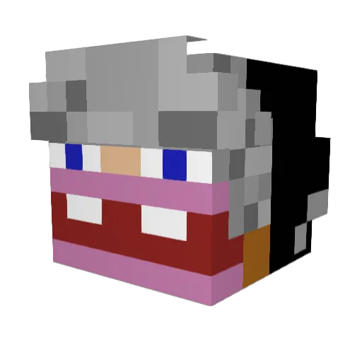 Lunurr Minecraft avatar head, 3D render