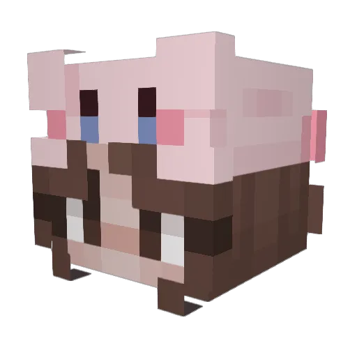 Lunuxi Minecraft avatar head, 3D render