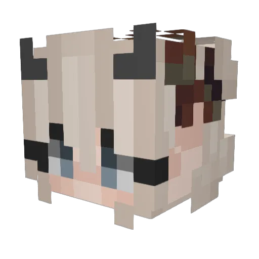 Lunyae Minecraft avatar head, 3D render
