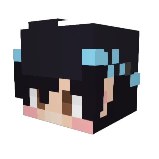 Lunyx784 Minecraft avatar head, 3D render
