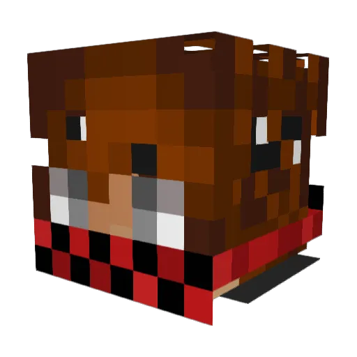 Lunzereal Minecraft avatar head, 3D render