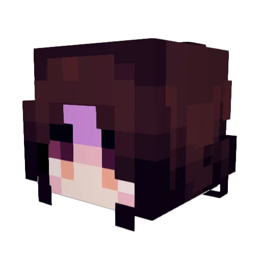 LuoBinghe_ Minecraft avatar head, 3D render
