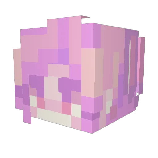 LuoTianA Minecraft avatar head, 3D render