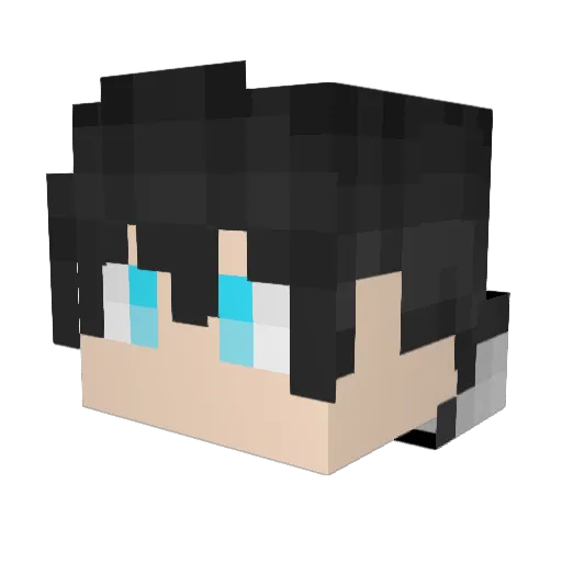 Luobai123 Minecraft avatar head, 3D render