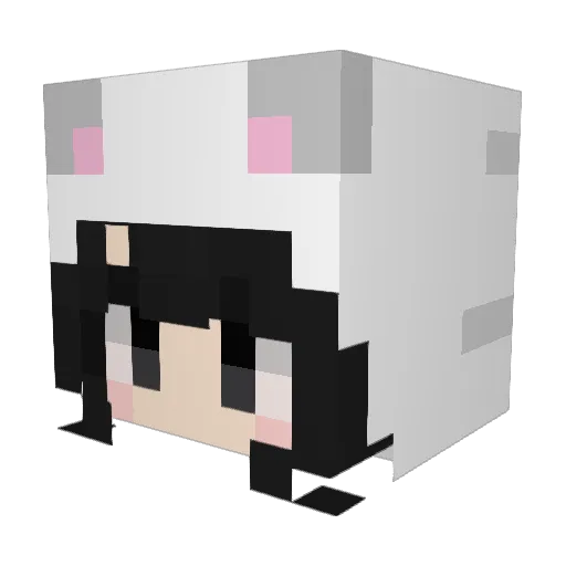 Luobo_C Minecraft avatar head, 3D render