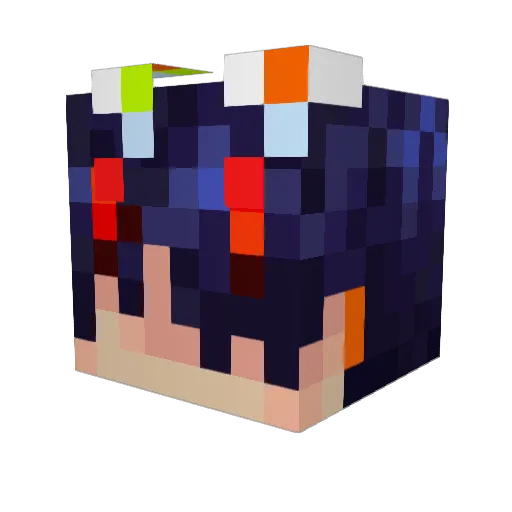 Luoce Minecraft avatar head, 3D render