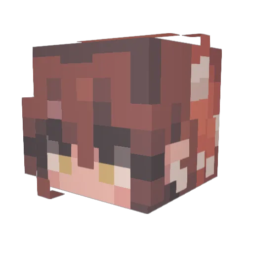 Luofps Minecraft avatar head, 3D render