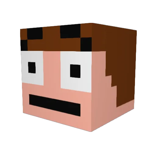 Luos_ Minecraft avatar head, 3D render