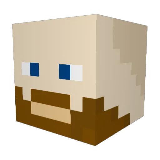 Luovutus Minecraft avatar head, 3D render