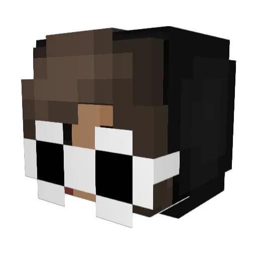 Lupamoon Minecraft avatar head, 3D render