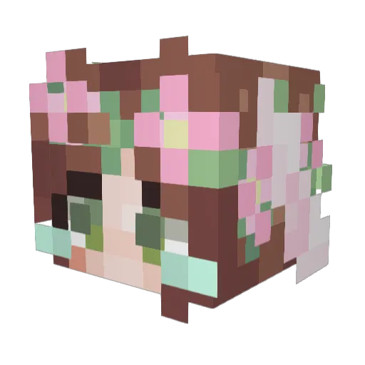 Lupanne Minecraft avatar head, 3D render