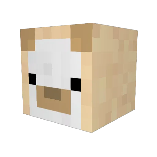 Luph Minecraft avatar head, 3D render