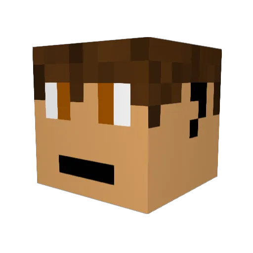 Lupied Minecraft avatar head, 3D render