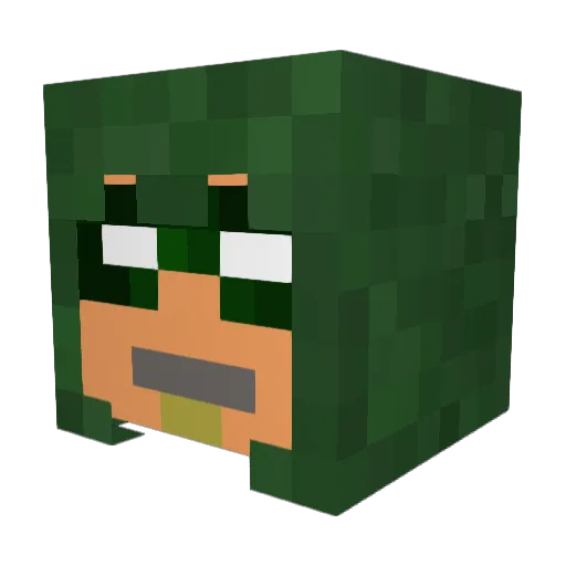 LupinBlooper Minecraft avatar head, 3D render