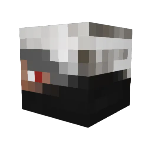 LupusX Minecraft avatar head, 3D render