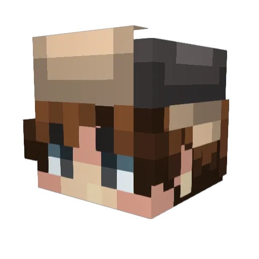 Luquee Minecraft avatar head, 3D render