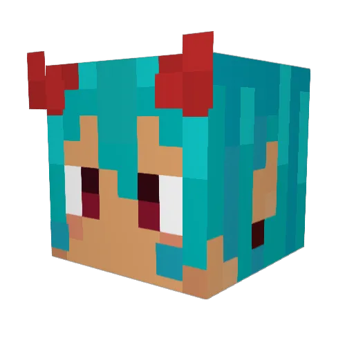 Lura2312 Minecraft avatar head, 3D render