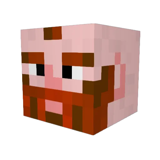 Lurdiak Minecraft avatar head, 3D render
