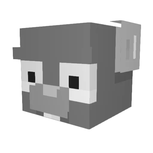 LureRR Minecraft avatar head, 3D render
