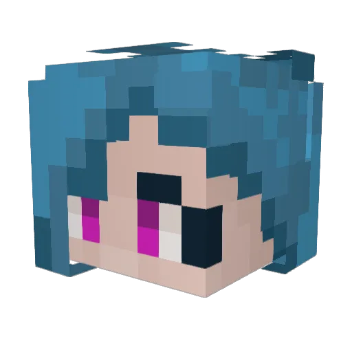 Lurickea Minecraft avatar head, 3D render