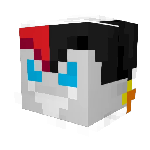 Lurifakx Minecraft avatar head, 3D render