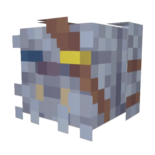 Lurique Minecraft avatar head, 3D render