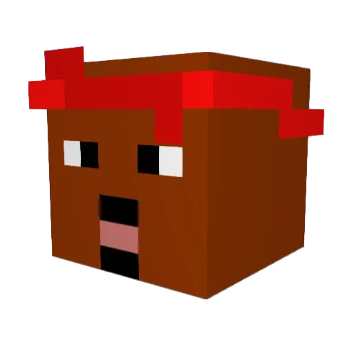 Luriux7 Minecraft avatar head, 3D render