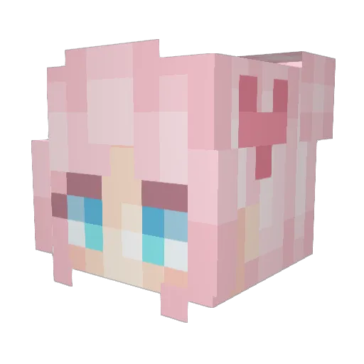 Lurixia Minecraft avatar head, 3D render