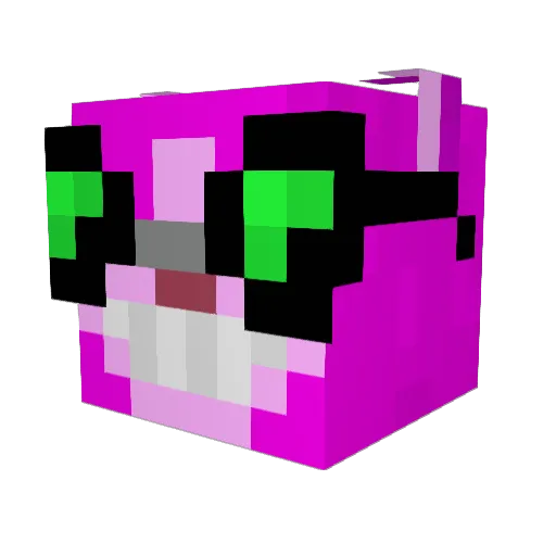 Lurkimuz Minecraft avatar head, 3D render