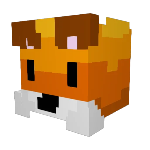LurkingFox Minecraft avatar head, 3D render