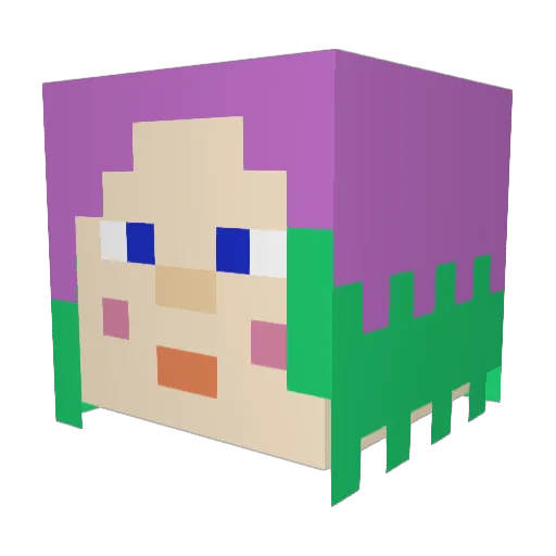 Lurlifer Minecraft avatar head, 3D render