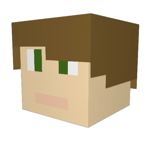 Luros99 Minecraft avatar head, 3D render