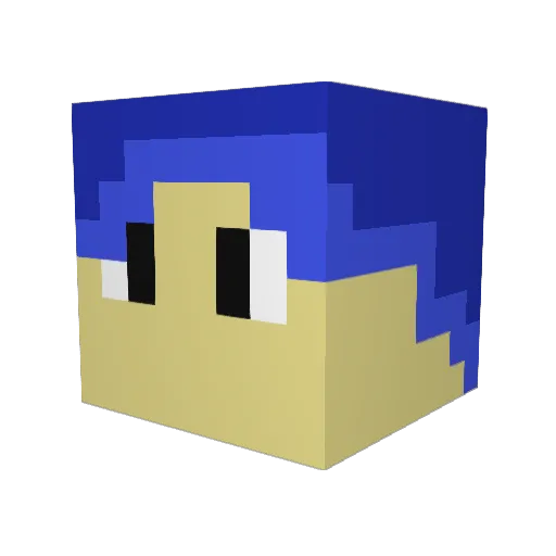 Lurra_ Minecraft avatar head, 3D render