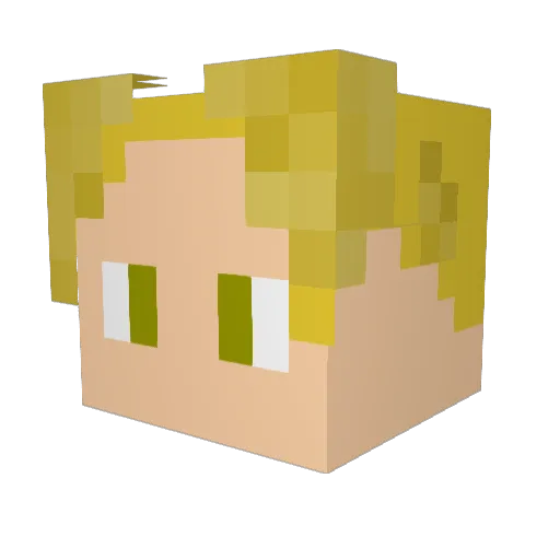 Lurremeister Minecraft avatar head, 3D render