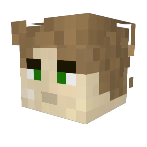 Lurxio Minecraft avatar head, 3D render
