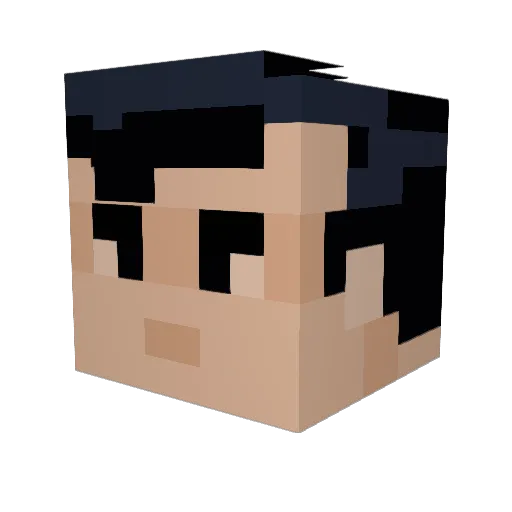 Lurxzu Minecraft avatar head, 3D render