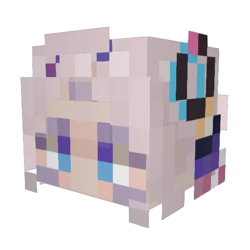 Luryaapx Minecraft avatar head, 3D render