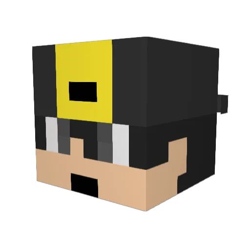 Luryus Minecraft avatar head, 3D render