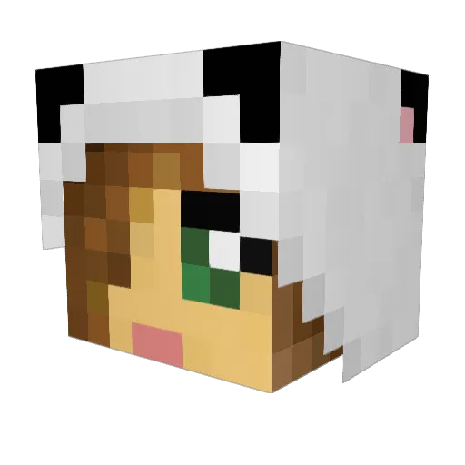 Lusciana Minecraft avatar head, 3D render