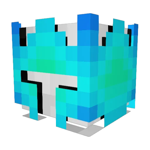 Luseige Minecraft avatar head, 3D render
