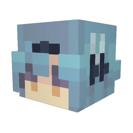Lusekn0 Minecraft avatar head, 3D render