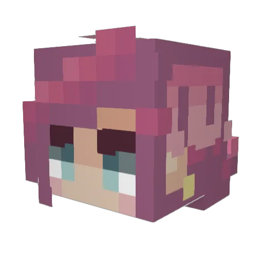 LushSushi Minecraft avatar head, 3D render
