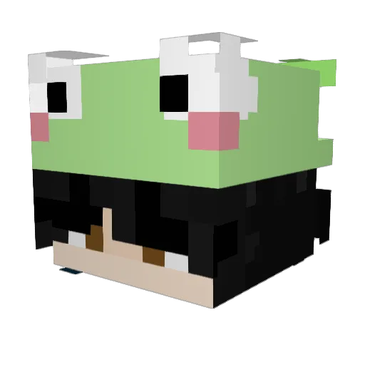 Lushtek Minecraft avatar head, 3D render
