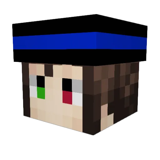 Lushuka Minecraft avatar head, 3D render