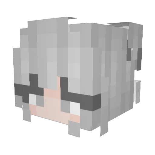 Lushuos Minecraft avatar head, 3D render