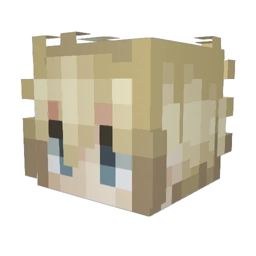 Lusifu Minecraft avatar head, 3D render