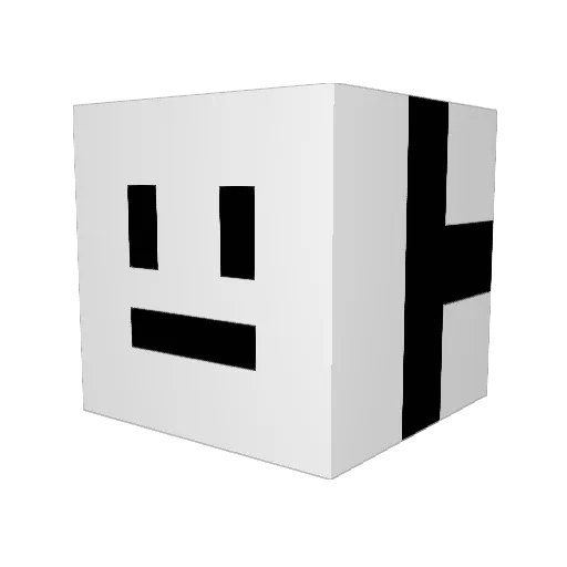 Lusilu Minecraft avatar head, 3D render