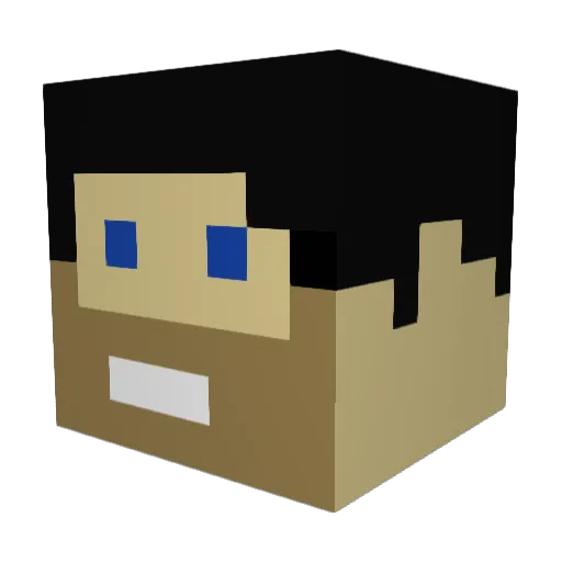 Lusiric Minecraft avatar head, 3D render
