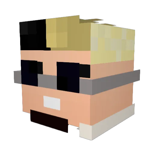 Luskarai Minecraft avatar head, 3D render